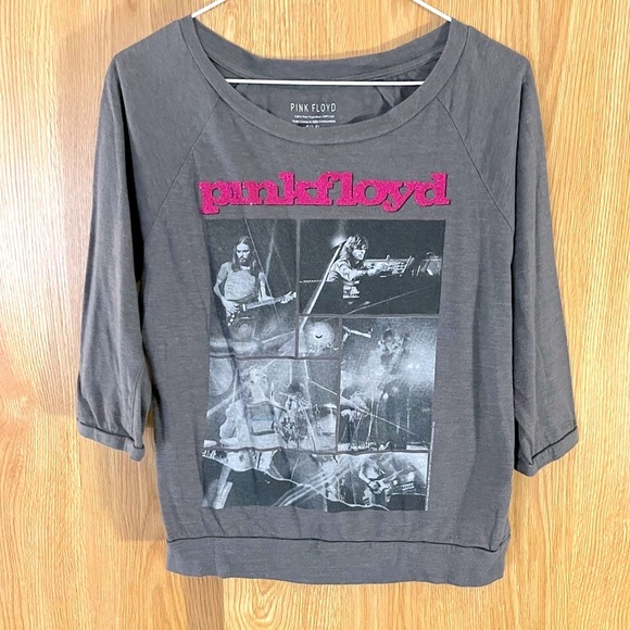Pink Floyd Gray Cropped Tee Top - Picture 1 of 3